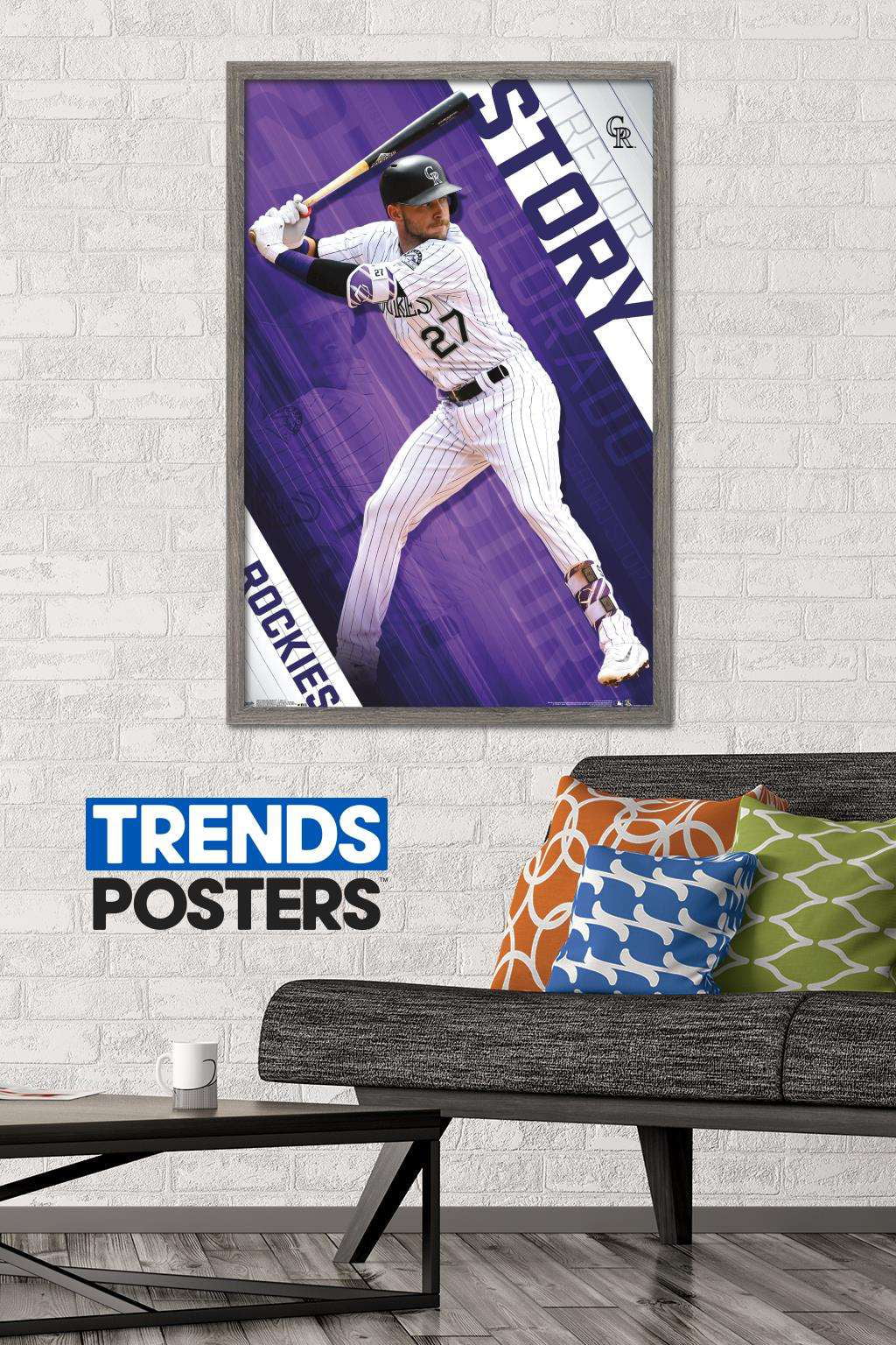 MLB Colorado Rockies - Trevor Story 17 Wall Poster, 22.375 x 34, Framed 
