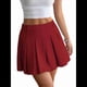 thumbnail image 1 of Faldas Plisadas para Mujer, Minifalda de Cintura Alta, Estilo o Tenis, Corte A, Estilo Animadora. Vino Tinto L, 1 of 7