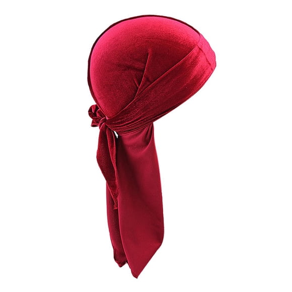 Gorra de terciopelo jinwen Bandana Durag Vino rojo