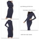 thumbnail image 5 of Vestido suéter de punto de manga larga acanalado con cuello alto para mujer Vestido básico de color sólido Elástico Ajuste delgado Suave Cálido para fecha de fiesta Azul oscuro XL, 5 of 6