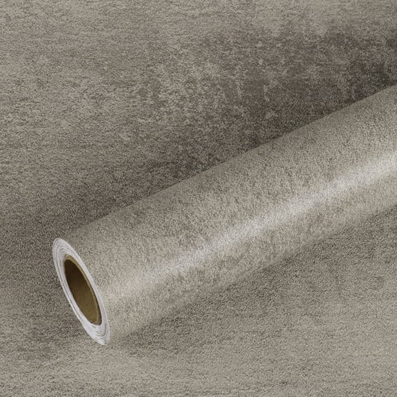 VEELIKE Brown Concrete Peel and Stick Wallpaper for Countertops Waterproof Concrete Contact Paper for Kitchen Self Adhesive Wall Paper Removable Vinyl Roll for Cabinets Walls 15.7"x118"