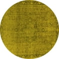 thumbnail image 1 of Ahgly Company Machine Washable Indoor Round Oriental Yellow Industrial Area Rugs, 5' Round, 1 of 4