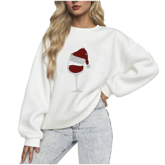 Aofany Christmas Sweaters for Women, Plus Size Pullover Shirt For Women Merry Christmas Women Casual Long Sleeve O-Neck Sweatshirt Pullover Blouse