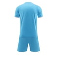 thumbnail image 5 of Boys Athletic Wear Ndbuld Children's Short Sleeve Top With Elastic Waist Shorts Sportswear And Soccer Set For Middle And Big Kids Blue XS, 5 of 8