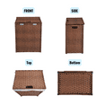 thumbnail image 5 of 100L Laundry Hamper with Lid PE Rattan Powder Coating Frame Clothes Hampers with Two Removable Bags, Wheels, Brown, 5 of 9