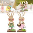 thumbnail image 1 of Qixi Desk Trinkets Easter Wooden Bunny Standing Tabletop Ornament Sign Tabletop Ornament Ornament Bunny Spring Decor Easter Wood Tabletop Ornament Off Promotions!, 1 of 9