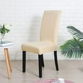 thumbnail image 3 of Nvzi Chair Covers for Dining Room Set of 6 Pack Stretch Beige Chair Slipcovers for Parson Chairs 6 Pieces Washable Removable, 3 of 5