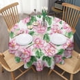 thumbnail image 3 of Pioneer Flower Floral Print Pattern Round Tablecloth 60"x60",Wrinkle Wipeable Table Cloth for Kitchen Dining Room Picnic Patio Party, 3 of 6