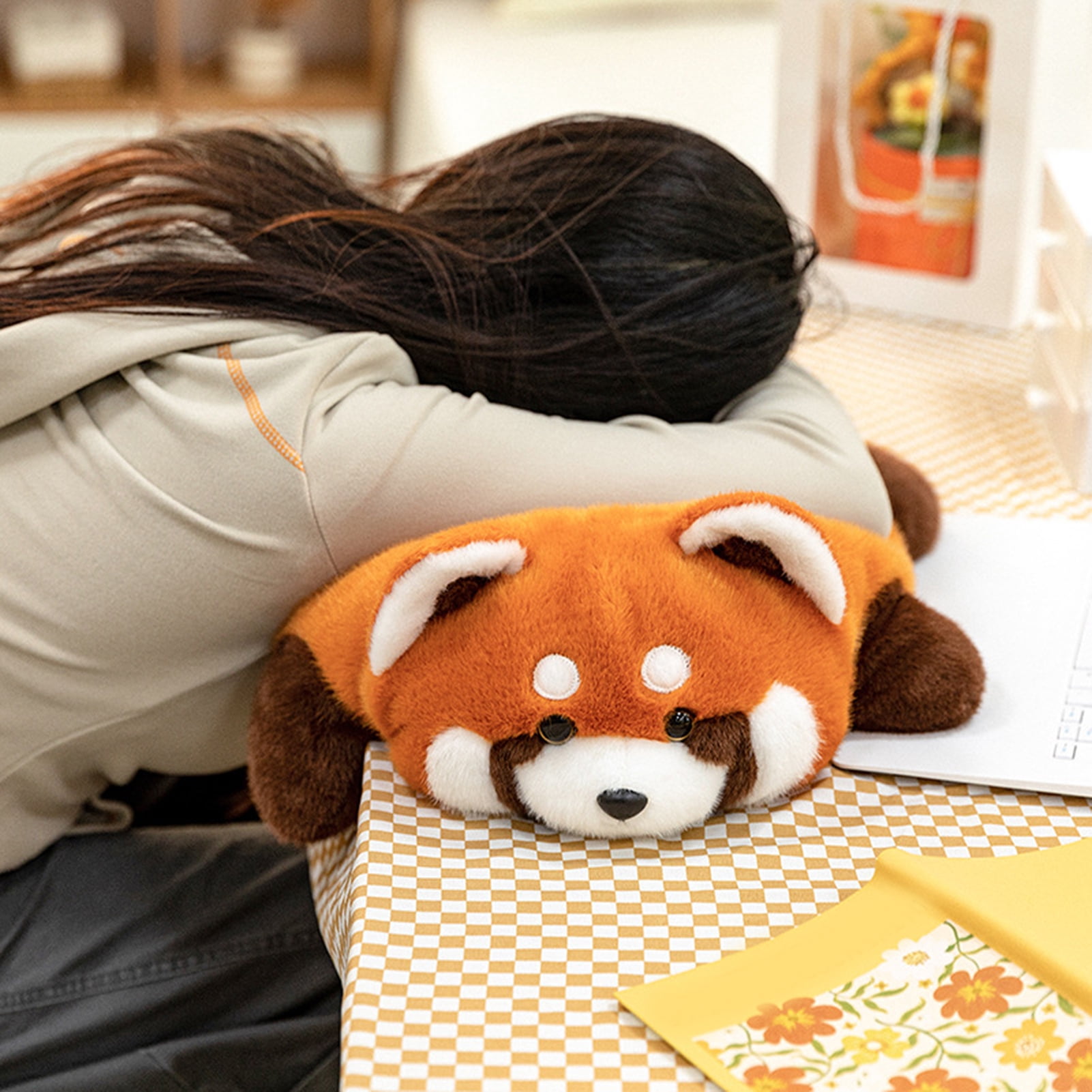 YIFAEUX Tummy Doll Plush Weighted Stuffed Animals Soft Panda Fox Koala Plushies for Anxiety Relief Sleep Support Cuddling Body Pillow Kids Adults Gift Decor