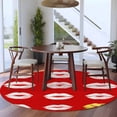 thumbnail image 3 of Red Valentine's Day Round Area Rug 6Ft Washable Circle Rugs for Bathroom Office, Modern Abstract Art Non-Slip Carpet Floor Mats Indoor Outdoor Carpet Runner Aesthetic Home Decor, 3 of 8