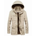 thumbnail image 1 of Parka con capucha y forro de piel gruesa y cálida para hombre, abrigo largo de forro polar, 1 of 5