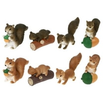 8 Pcs Squirrel Animal Ornaments Mini Figurines Micro Landscape Decor Miniature Figures
