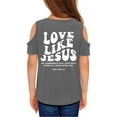 thumbnail image 5 of Tween Girl Shirts 4-5 Years Love Like Jesus Short Sleeve T-Shirts Back To School Shirt Graphic Printed Top School Clothes for Girls Grey, 5 of 7