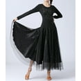 thumbnail image 3 of Long Sleeve Modern Waltz Ballroom Latin Dance Practice Wear Dress With Godets, 3 of 8