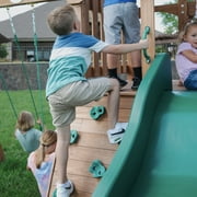 Backyard Discovery Lightning Ridge Cedar Wood Swing Set, Slide, Deck, Rock Wall, Sandbox