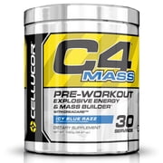 Cellucor C4 Mass Pre Workout + Mass Builder Powder, Icy Blue Razz, 30 Servings