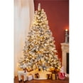 thumbnail image 1 of Luxenhome WHAP1401 7 ft. Pre-Lit Flocked Artificial Christmas Tree, 1 of 1