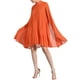 thumbnail image 2 of VESTIDOS DE CHIFFON INSPIRADORES CHIC PARA MUJERES, CON MANGA DE CAPA SUELTA Y FLUIDA, VESTIDO PLEATADO XL NARANJA, 2 of 6