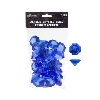 Mega Crafts - 1/2 lb Acrylic Large Diamonds Blue  Plastic Glass Gems For  Arts And Crafts, Vase Fillers And Table Scatters, Decoration Stones, Shiny  Pebbles 