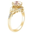 thumbnail image 2 of AFFY 2.21 Carat Round Shape Simulated Morganite & Natural Diamond Unique Engagement Ring 14K Solid Yellow Gold Ring Size-5, 2 of 2