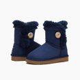 thumbnail image 5 of Weestep Wood Button Warm Shearling Winter Lightweight Snow Boots(2 Little Kid, Navy), 5 of 7