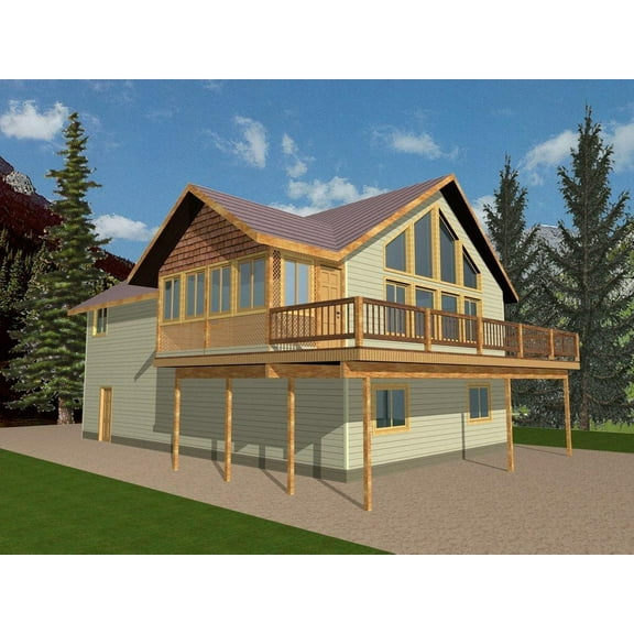 001-2047: ICF Mountain 0 Bed, 3 Bath Luxury Home Plan, 2059 Sq Ft: Full Blueprints with License to Build by Home Plan Marketplace - Lesuto