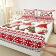thumbnail image 3 of jejeloiu Merry Christmas Twin Sheet Sets,Cartoon Xmas Gnome Twin Fitted Sheet,Happy New Year Flat Sheet For Children,Super Cozy Room Decor,3pcs, 3 of 7