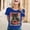 Blue, variant on Graphic Tennis Tees for Women T-Shirts Cat Ramen Graphic Tee for Women Anime Top Casual Crewneck Shirt Lightweight Everyday Wear Beige M