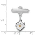 thumbnail image 3 of Sterling Silver Rhodium-plated Polished Heart w/Epoxy Mustard Seed Pin, 3 of 3
