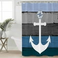 thumbnail image 2 of Small Stall Shower Curtain 36x72 Inch Narrow Half Size Blue Nautical Anchor Bath Curtains Bathroom Decor Rustic Distressed Wood Grain Waterproof Fabric Shower Curtain Set with Hooks 36 Inch, 2 of 6