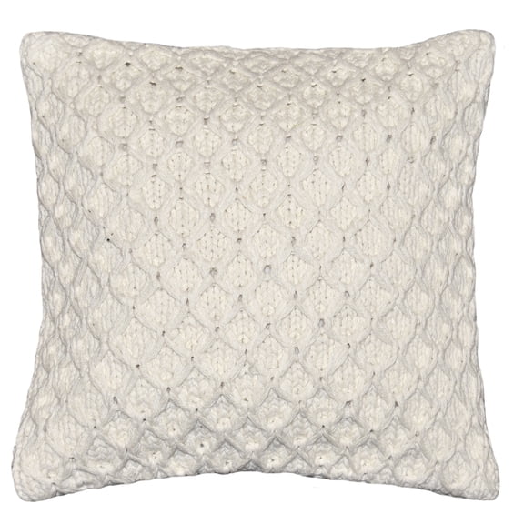Better Homes & Gardens Sweater Knit Decorative Throw Pillow, 17" x 17", Ivory