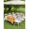 thumbnail image 3 of Outdoor Tablecloth with Umbrella Hole and Zipper, Orange Pumpkins Fall Rectangle Table Cloth 60x102 Inch Waterproof Tablecloth, Thanksgiving Maple Leaf Rustic Picnic Table Cover for Patio Camping, 3 of 7