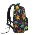 thumbnail image 3 of Zufioo Colorful Dinosaur Print Casual Student Backpack, Adjustable Shoulder Straps Multi-Function Multi-Pocket Sports Bag Travel Backpack, Unisex-One Size, 3 of 5