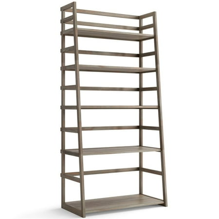 distressed ladder wood simpli bookcase acadian shelf solid gray