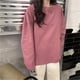 thumbnail image 5 of Camiseta de mujer Cuello redondo Color sólido Manga larga Casual Top suelto, Rojo, L tholdsy AP001280-14B, 5 of 7