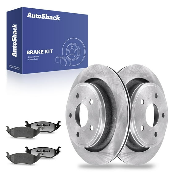 AutoShack 13.86" (352 mm) Rear Vented Brake Rotors   Ceramic Brake Pads | Replacement for 2002-2004 Dodge Ram 1500 2004 Dodge Durango | 6-PC Brake Kit
