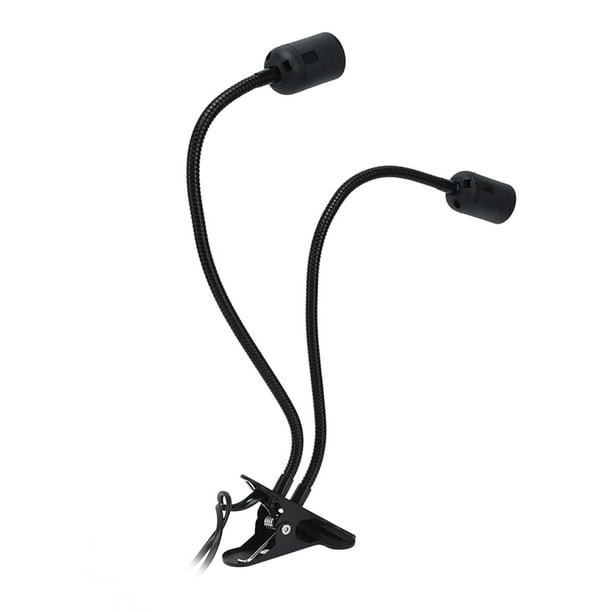 Soporte de Lámpara de Mesa ANGGREK Doble Cabeza E27/E26 Negro Ajustable 360 grados
