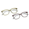 thumbnail image 6 of Rz by Rachel Zoe Womens Cateye Reading Glasses with Case, Green Crystal/Burgundy, Anais +2.50, 6 of 17