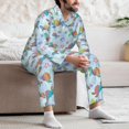 thumbnail image 6 of KLL Colorful Sea Turtle Sleepwear Mens Flannel Pajamas,Long Cotton Pj Set, 6 of 7