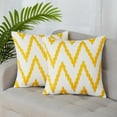 thumbnail image 3 of Set of 2 Yellow Embroidered Decorative Modern Square Throw Pillow Covers for Sofa Bedroom Living Room Car 18" x 18", 3 of 7