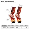 thumbnail image 5 of Yiaed Red Leaf Flame Fox Print Great elasticity Crew Socks Sports socks for Men and Women, 5 of 5