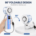 thumbnail image 5 of Portable Handheld Fan, 3000mAh USB Rechargeable Battery, 100 Adjustable Speeds, Up to 19H Cooling, Mini Personal Fan for Travel, Outdoor, Shopping, Makeup, White, 5 of 7