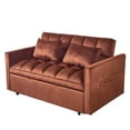 thumbnail image 4 of Gewnee 51.1 Inch Convertible Sofa Bed,Velvet Loveseat Sofa with Foldable Sofa Bed,Sleeper Sofa for Living Room or Office,Futon Sofa with Adjustable Backrest.Caramel Color, 4 of 17