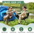 thumbnail image 4 of 2 Pack Compact Camping Chairs Portable Folding for Outside with Carry Bag Lightweight Moon Chairs for Travel Picnic Hiking Beach Fishing, 600D Oxford, Supports 330lbs(Blue, Black), 4 of 14