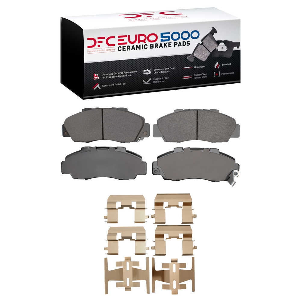 Dynamic Friction Company 1600-0503-01 DFC EURO 5000 Ceramic Brake Pads and Hardware Kit