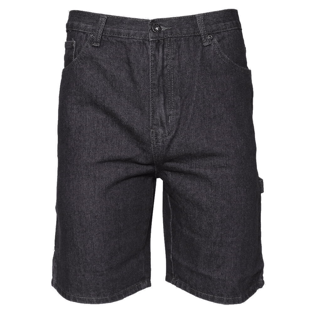 【KOOLOSET】Black Coated Denim Shorts Mens Denim Cargo Shorts Premium Cotton Jeans Multi Pocket