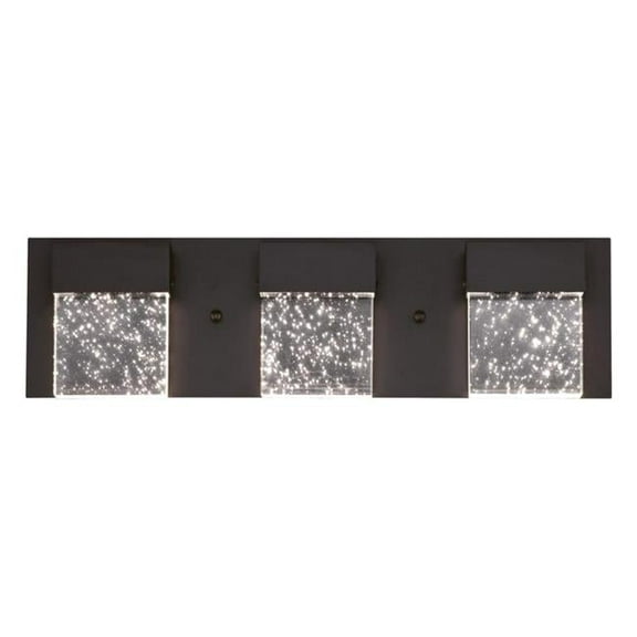 21 watt 3 Light LED Wall Fixture with Bubble Glass - Matte Black