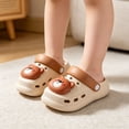 thumbnail image 5 of GPOECD Kids Clogs Cartoon Indoor Outdoor Beach Slides for Toddlers Summer Breathable Footwear Kids Slippers,08_Khaki,9-9.5 Years, 5 of 9