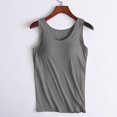 thumbnail image 2 of Quinlirra tank top for women with built in bra on sale under $5 Women's Solid Color Padded Camisole Without Rims And Cup Integrated Outer Wear Base Underwear, 2 of 6