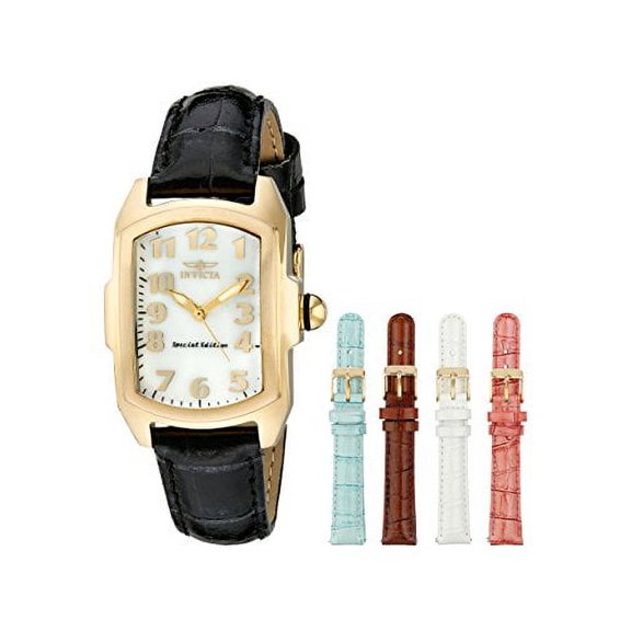 Invicta Women's Lupah Black Leather Swiss Quartz Fashion Watch